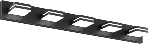 Vista 13 de Accesorios de iluminación de tocador de baño sobre espejo (3 luces, 5CCT, regulable) modernos accesorios de iluminación LED de pared de baño, negro