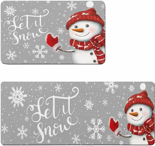 Vista 6 de Tapete de baño de muñeco de nieve de Navidad para bañera, antideslizante, de secado rápido y absorbente, tierra de diatomeas, fregadero, dormitorio