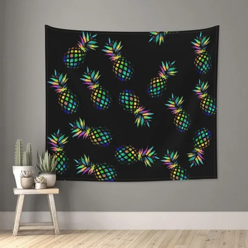 Vista 5 de Heucapc Tapiz de piña para colgar en la pared, tapiz para habitación, dormitorio, hogar, decoración de pared para dormitorio, decoración estética