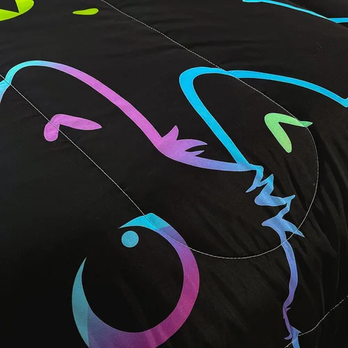 Vista 9 de BailiPromise Juego de edredón Kawaii de 3 piezas tamaño matrimonial, lindo juego de ropa de cama de dibujos animados de gatos, suave, cálido