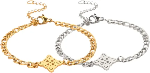 Vista 14 de Pulsera de nudo de bruja, nudo celta, símbolo de Wicca pagana, nudo mágico, pulsera de joyería de brujería, pulsera de acero inoxidable ajustable