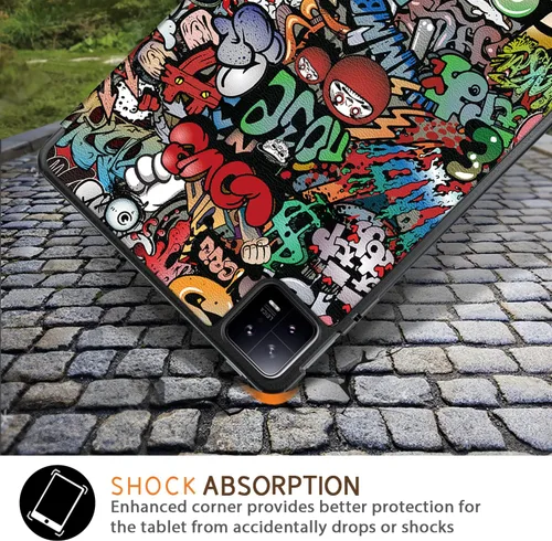 Vista 7 de Funda para Xiaomi Pad 6, Slim Stand Hard Back Shell Funda protectora inteligente para Xiaomi Pad 6 Pro 11 "con función de encendido/apagado Graffiti