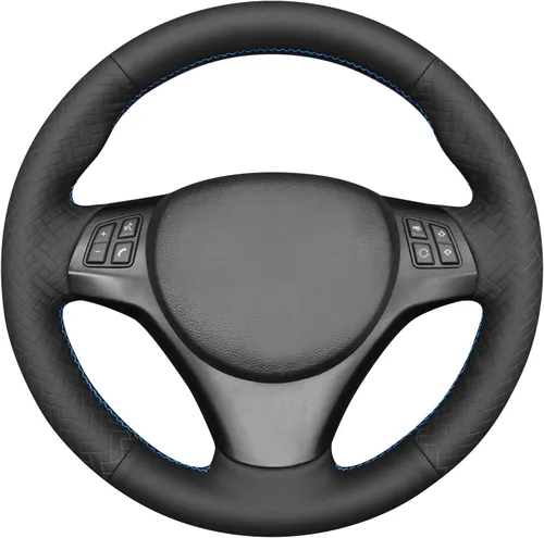 Vista 12 de MEWANT Funda de volante para BMW E90 M Sport E81 E82 E87 E88 E91 E92 E93 M3 E90 E92 de gamuza negra