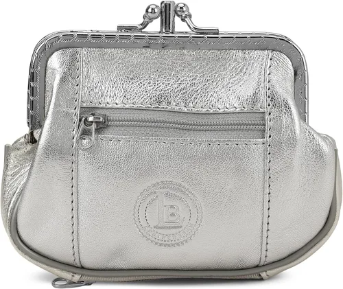Vista 13 de Leatherboss - Cartera de piel auténtica con doble marco y bolsillo con cremallera