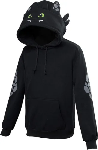 Vista 2 de Eusnady Toothless Hoodie for Kids Coat Fleece Night Fury Costume with Ears Animal Dragon Sweater for Teen Boys Girls Gift