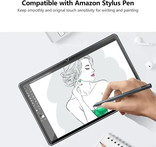 Vista 6 de Aircawin Protector de pantalla para Amazon Fire Max 11 2023 de 11 pulgadas, paquete de 2 películas de vidrio templado 9H para Fire Max 11, Claro