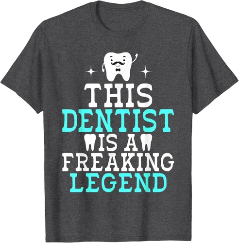 Vista 14 de Camiseta con texto en inglés «This Dentist is a freaking Legend Dentist», Negro