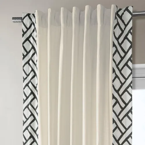 Vista 6 de HPD Half Price Drapes Cortinas de algodón sólido con bordes para dormitorio y sala de estar, 50 x 84, DTCC-SB220607-84 (1 panel) Garden Path Negro