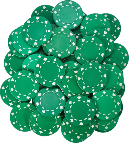 Vista 2 de Paquete de 100 fichas de póquer adecuadas, juego de fichas de calidad de casino de 0.41 oz, fichas de póquer en blanco no denominadas, perfectas