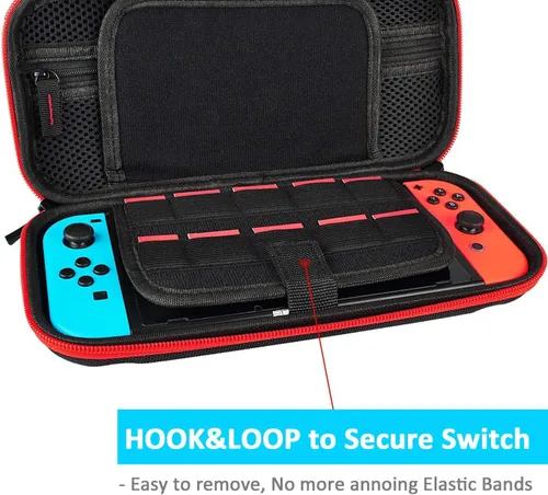 Vista 2 de Daydayup Funda para Switch y protector de pantalla de vidrio templado compatible con Nintendo Switch - Funda de transporte de viaje de lujo rígida
