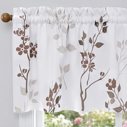 Vista 32 de Beauoop Cortinas Florales 100% Opacas de 54 Pulgadas de Largo, 2 Paneles para Dormitorio, Sala de Estar, Azul Gris y Blanco con Patrón de Flores