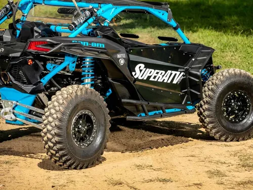 Vista 4 de SuperATV Guardabarros compatibles con Can Am Maverick 2018+ (ver lista completa de ajustes) 5 pulgadas de cobertura extra Hecho de HDPE