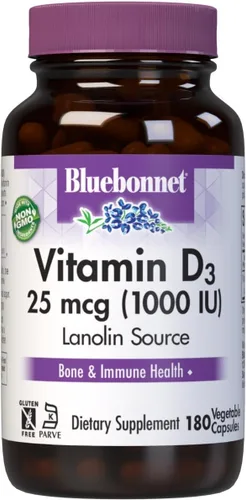 Vista 8 de Bluebonnet Nutrition Vitamina D3 5000 UI - Cápsula vegetal, ayuda en el crecimiento muscular y esquelético, colecalciferol de lanolina, D3, sin OMG