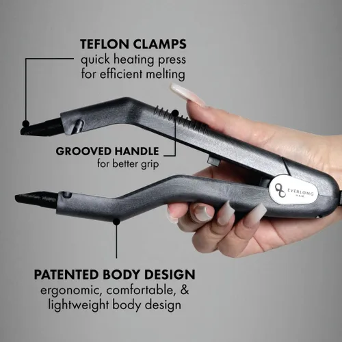 Vista 4 de everlong Hair - Herramienta de unión de fusión de cabello patentado de grado profesional, ergonómico, patentado, pegamento de queratina, conector