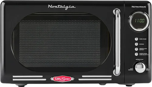 Vista 42 de Nostalgia Horno microondas para encimera con interior fácil de limpiar, microondas retro con pantalla LED y bloqueo para niños, horno compacto