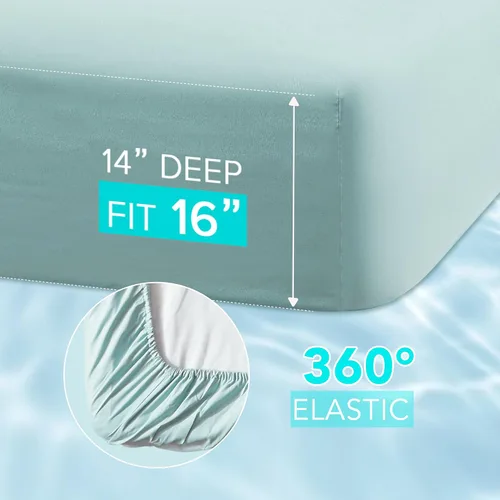Vista 4 de Comfort Spaces - Sábana bajera Coolmax supersuave y resistente a la decoloración que absorbe la humedad con elásticos alrededor que se adapta a