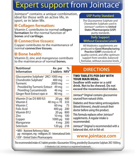 Vista 2 de Vitabiotics Jointace Glucosamina y Condroitina 30 Tabletas