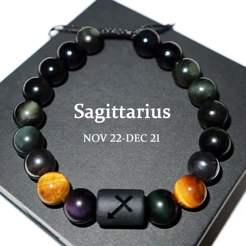Vista 10 de Pulseras de la amistad, pulsera de obsidiana negra arcoíris para mujeres y hombres, 0.394 pulgadas (0.394 in), ojo de tigre, hematita y cristal