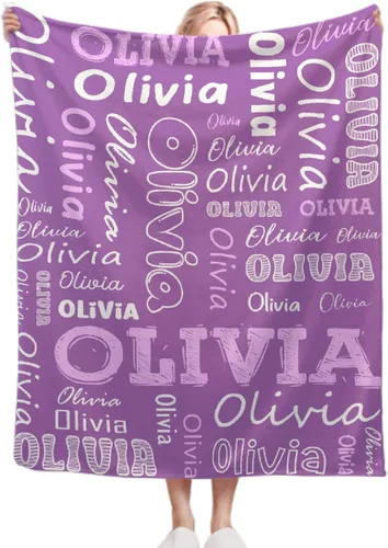Vista 22 de Manta personalizada con nombre de mariposa, regalos personalizados para adultos, manta personalizada para hombres y mujeres, manta de franela