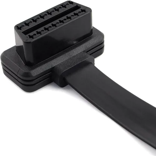 Vista 4 de Cable divisor OBD2 de 20 pulgadas/19.7 in, OBD-II, 16 pines, hembra a macho/hembra, conector de extensión de cable plano, cable de diagnóstico