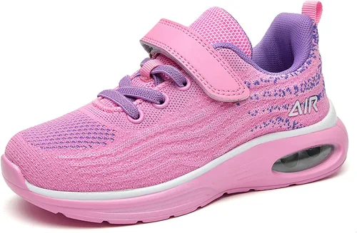 Vista 2 de SURRAY Zapatos deportivos para correr y caminar para niños y niñas, transpirables, antideslizantes, para gimnasio, deportes, a la moda