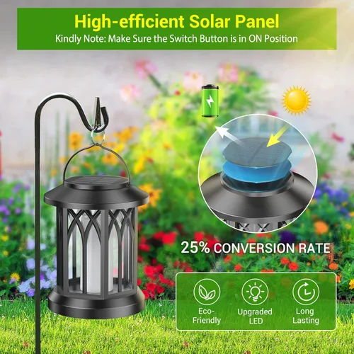 Vista 7 de Paquete de 4 luces solares de jardín + 4 faroles solares para exteriores
