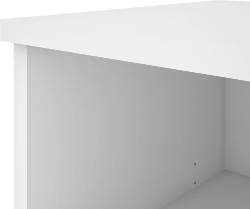 Vista 7 de BESTAR Pro-Linea - Escritorio en forma de L, 72 W, color blanco, mesa esquinera grande para oficina en casa, espacio de trabajo profesional, área