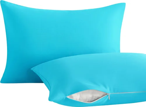 Vista 34 de NTBAY Paquete de 2 almohadas con fundas de almohada de algodón egipcio, relleno alternativo de algodón suave de 13 x 18 pulgadas, almohadas sobre