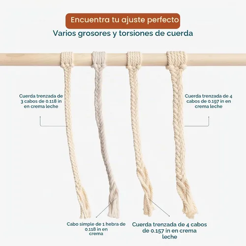 Vista 5 de Nook Theory Hilo de macramé de 3mm 109 yardas - Cuerda de macramé suave de 4mm, 5mm perfecta para nudos - Suministros de macramé para colgadores