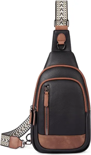 Vista 8 de Bolsos cruzados CLUCI para mujer y hombre, bolso bandolera de cuero, mochila de cuerpo cruzado para mujer, regalos para mujeres, cumpleaños, único