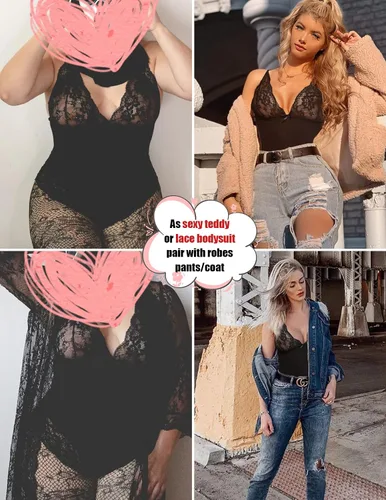 Vista 8 de Avidlove Body de lencería para mujer con broche en la entrepierna, babydoll de una pieza