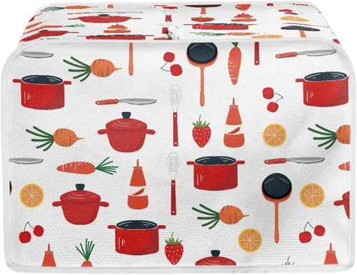 Vista 40 de chaqlin Cubierta para tostadora con estampado de chocolate, 2 rebanadas, resistente a las manchas, cubierta para horno de pan de diseño divertido