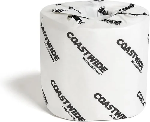 Vista 2 de Coastwide Papel higiénico reciclado profesional, 2 capas, blanco, 360 hojas/rollo, 48 rollos/caja