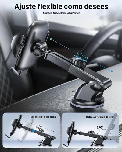 Vista 7 de Andobil - Soporte para teléfono EASY CLAMP 3.0 【La versión más estable】Soporte universal para teléfono manos libres con ventilación para parabrisas