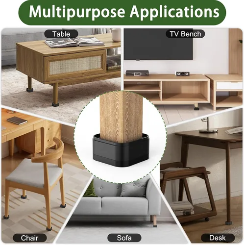 Vista 4 de Paquete de 20 elevadores apilables para muebles, elevadores de cama de 1.38 pulgadas, elevadores de patas de escritorio, elevadores de cama