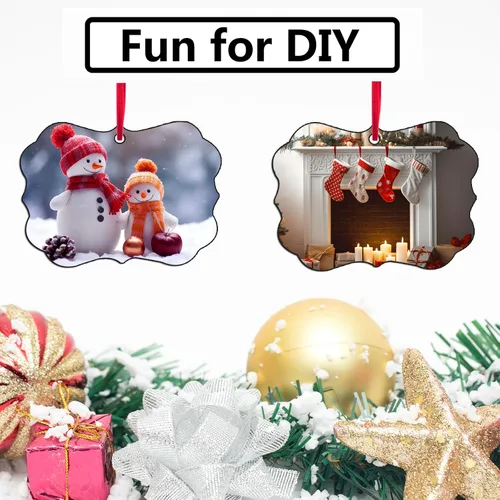 Vista 4 de 20 piezas de adornos de sublimación en blanco de sublimación para decoración de Navidad y día de Halloween