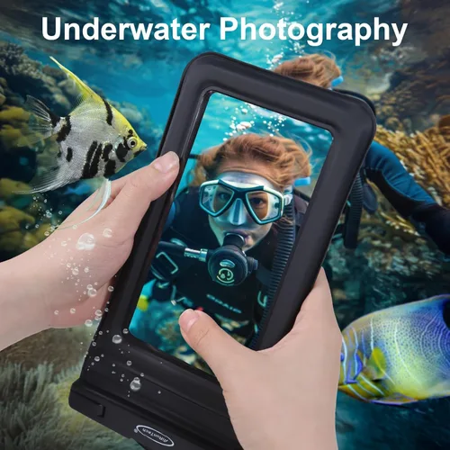Vista 3 de AiRunTech Funda flotante impermeable para teléfono, funda de doble sellado con protector de cordón para iPhone 17, 16, 15, 14, 13, 12 Pro Max, bolsa
