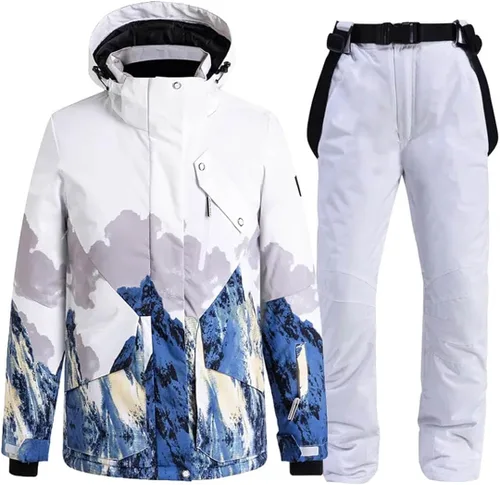 Vista 2 de Winter Ski Suit For Men Warm Windproof Outdoor Skiing Sport Snowboard Suit Cold Proof Waterproof Color Sets
