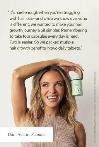 Vista 5 de Divi Vitaminas para el crecimiento del cabello para mujeres y hombres, hechas con ingredientes limpios, veganos y respaldados por la ciencia