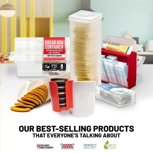 Vista 6 de Stay Fresh Contenedor de queso para nevera, recipiente de plástico transparente para queso, apto para lavavajillas, sin BPA, almacenamiento de queso
