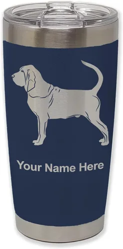 Vista 18 de LaserGram Vaso aislado al vacío de 20 onzas, perro sabueso, grabado personalizado incluido (negro)