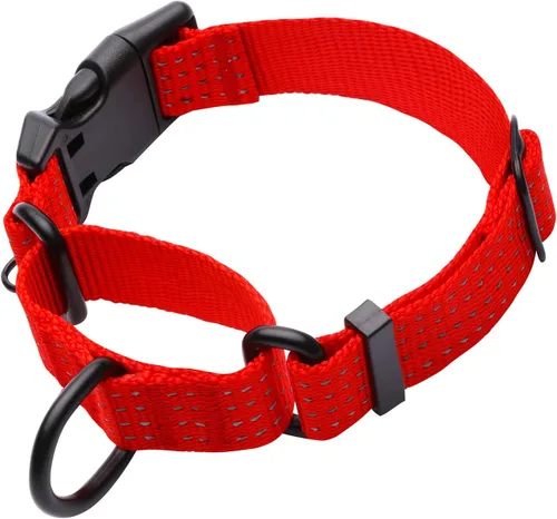 Vista 9 de Collar Martingale para perros de entrenamiento. Collares reflectantes ajustables con hebilla, sin tirones, evita que se resbalen, para perros