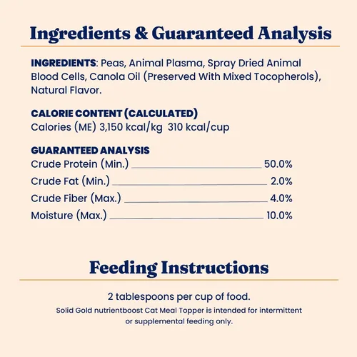 Vista 9 de Solid Gold NutrientBoost™ - Complementos para Comida de Gatos con Alto Contenido de Proteínas y Aderezo para Comidas & Golosinas Crujientes