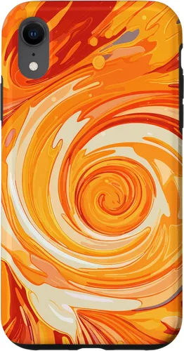Vista 24 de iPhone 16 Swirl Orange Color Illustration Pattern Abstract Art Case