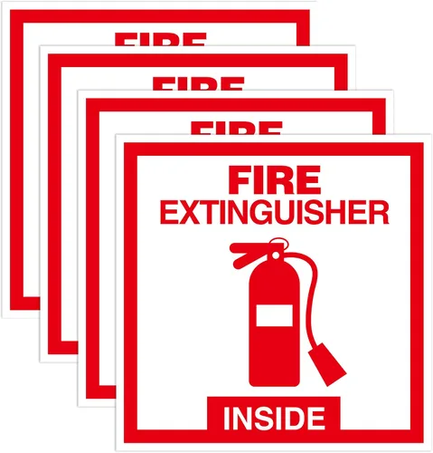 Vista 11 de 6PCS Fire Extinguisher Inside Sign Stickers,Self Adhesive Vinyl Waterproof and Scratch Resistant Safety Fire Extinguisher Label Waterproof, Suitable
