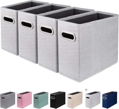 Vista 23 de Paquete de 2 organizadores de archivos tamaño carta, organizador de carpetas de archivos, caja de almacenamiento de tela, organizador de papel