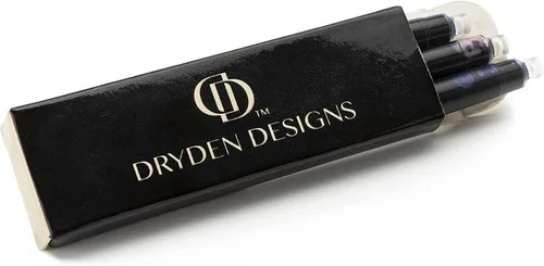 Vista 5 de Dryden Designs Pluma estilográfica. Caja premium de punta mediana 6 cartuchos de tinta incluidos (blanco perla)