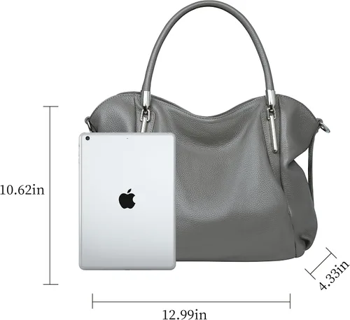 Vista 3 de HESHE Bolsos de cuero para mujer, bolsos de diseñador Hobo, bandolera, bolso de hombro, bolso de mano de trabajo