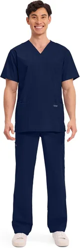 Vista 39 de Cherokee WW Professionals WW695 - Camisa de uniforme sanitario para hombre, con cuello en V