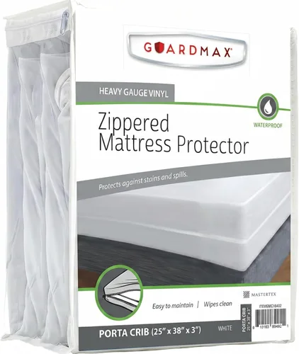 Vista 15 de Guardmax Funda de colchón de vinilo resistente con cremallera tamaño individual, protector de colchón impermeable y transpirable, ropa de cama